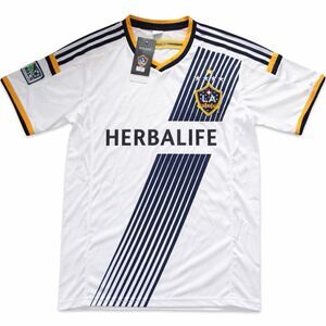 LA Galaxy MLS Adidas Herbalife Jersey Large White NWT